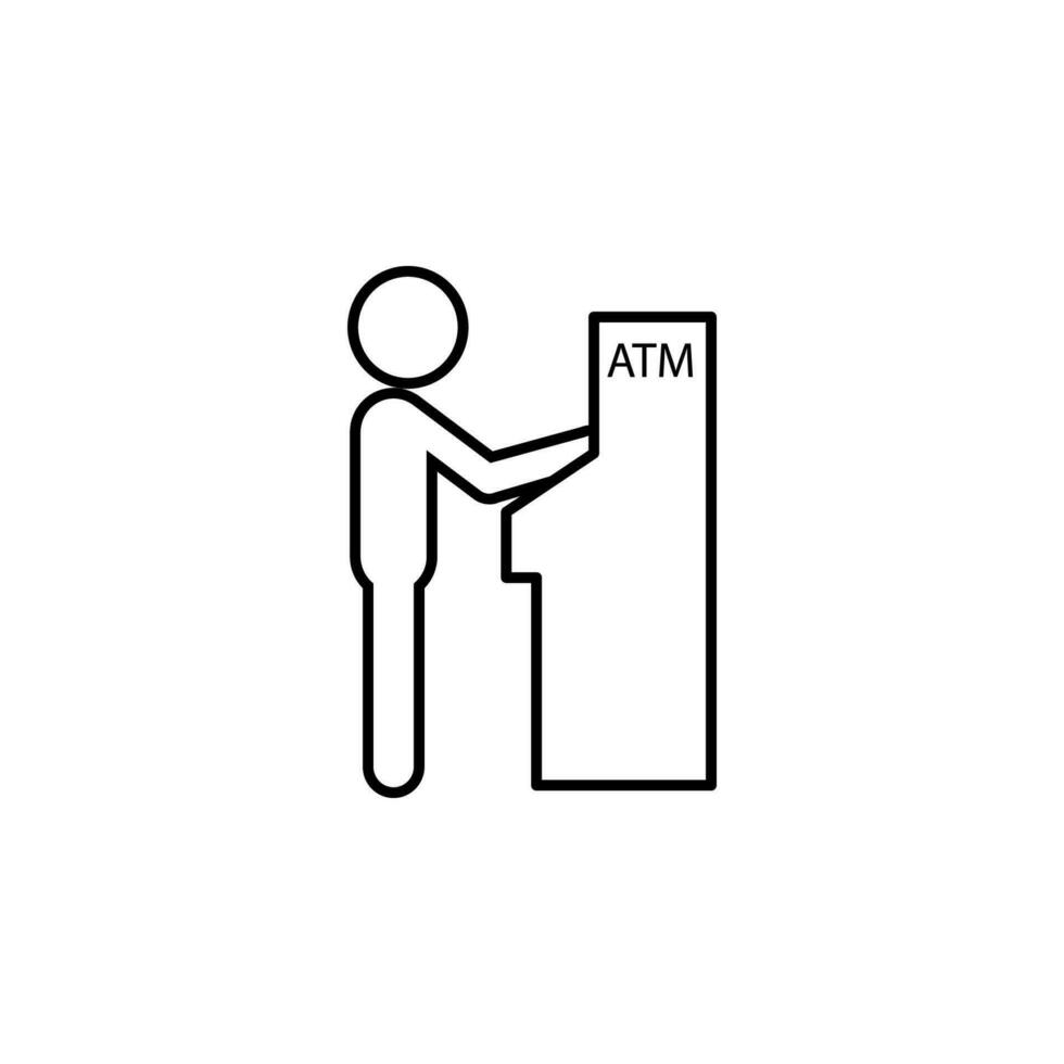 human, ATM vector icon illustration