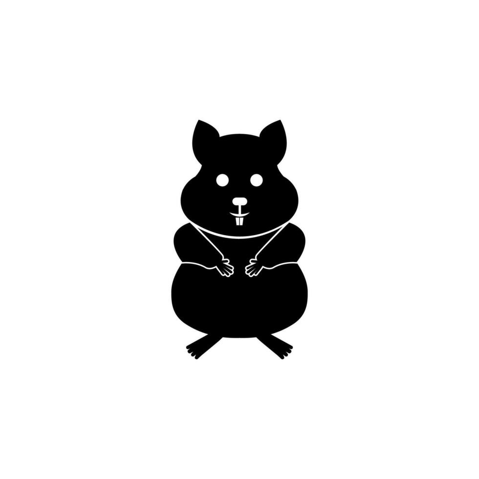 silhouette of a hamster vector icon illustration