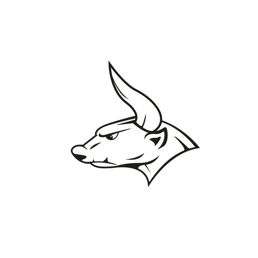 Angry bull vector icon illustration