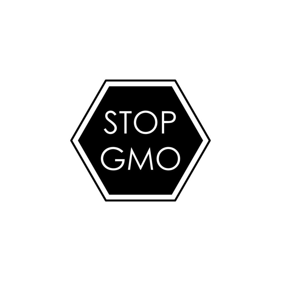 Stop GMO vector icon illustration