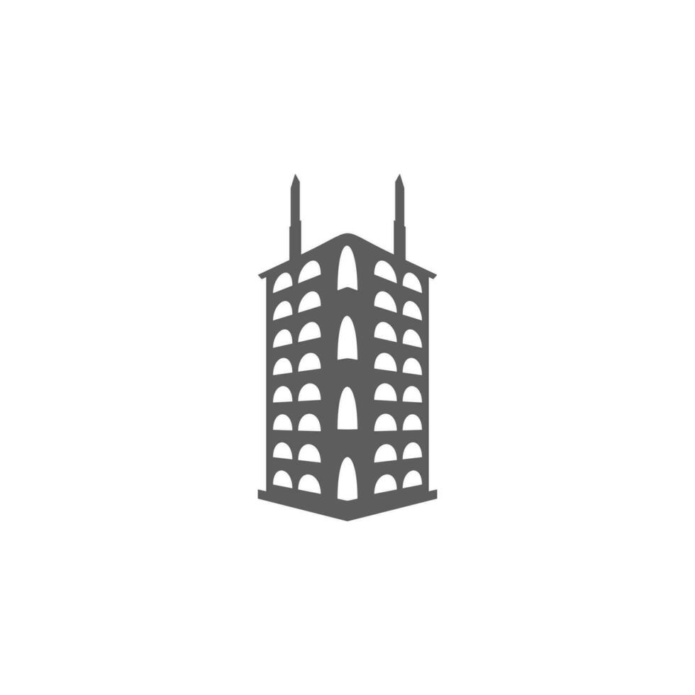 3d building of the hotel vector icon illustration