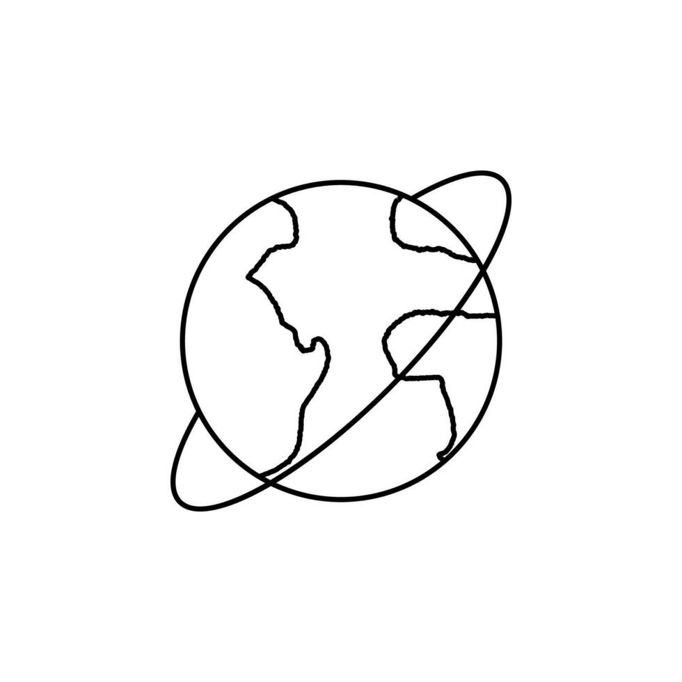 planet Earth outline vector icon illustration