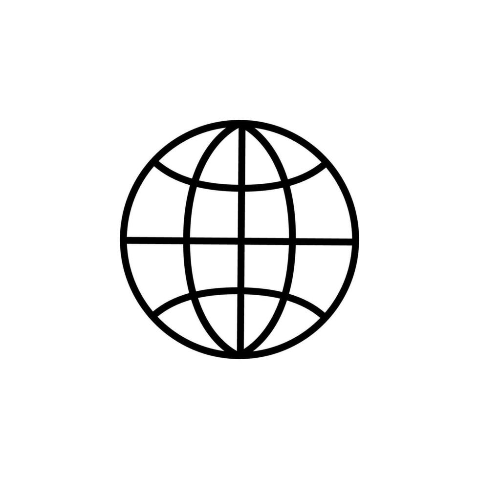 globe outline vector icon illustration