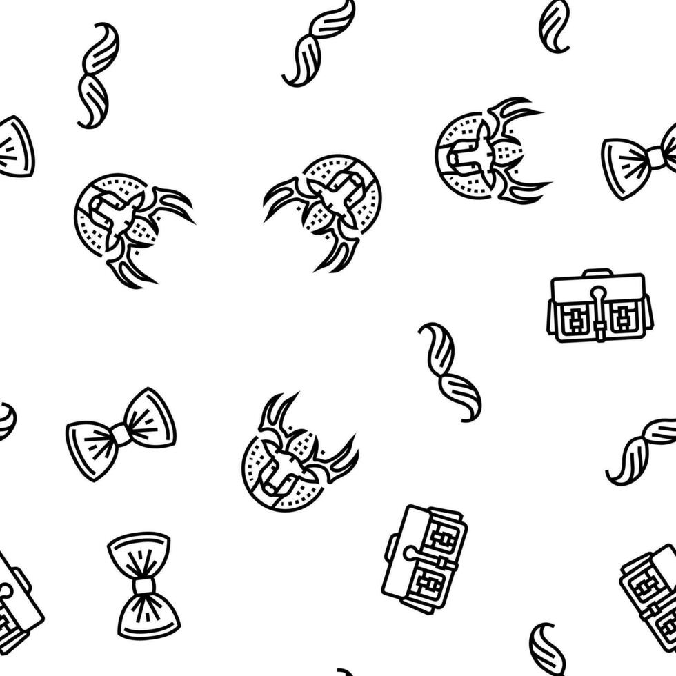 hipster retro vintage old style vector seamless pattern