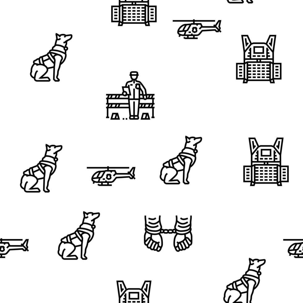 crime scene police evidence vector seamless pattern