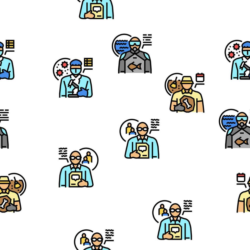 scientist laboratory lab science vector seamless pattern