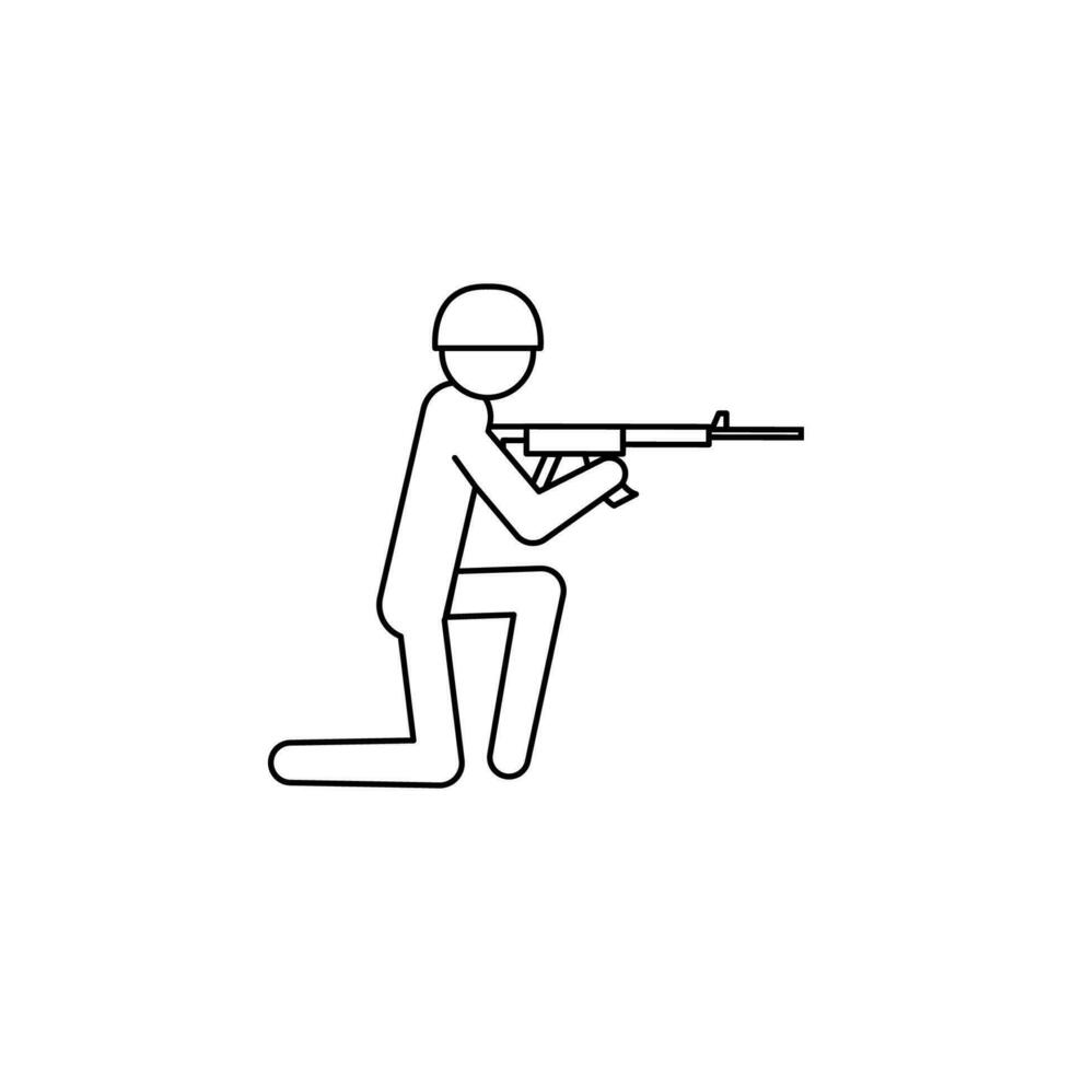 soldado con un pistola vector icono ilustración