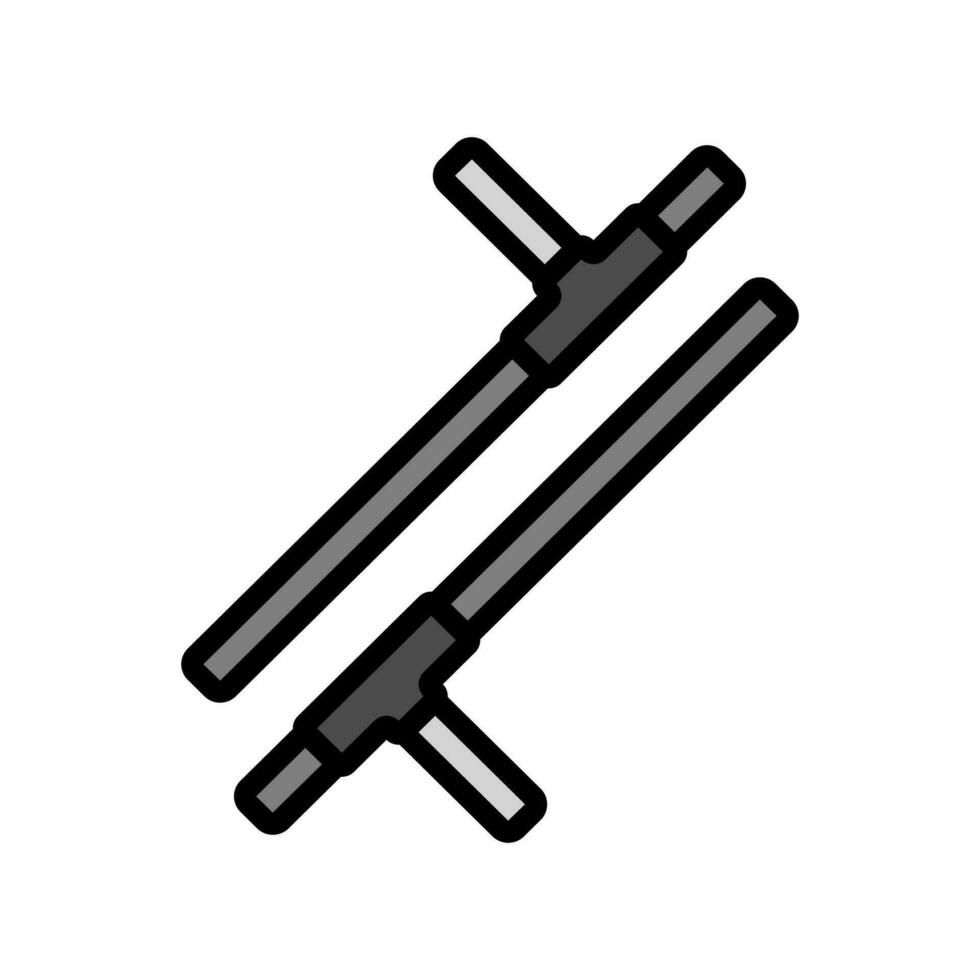 tonfa arma militar color icono vector ilustración