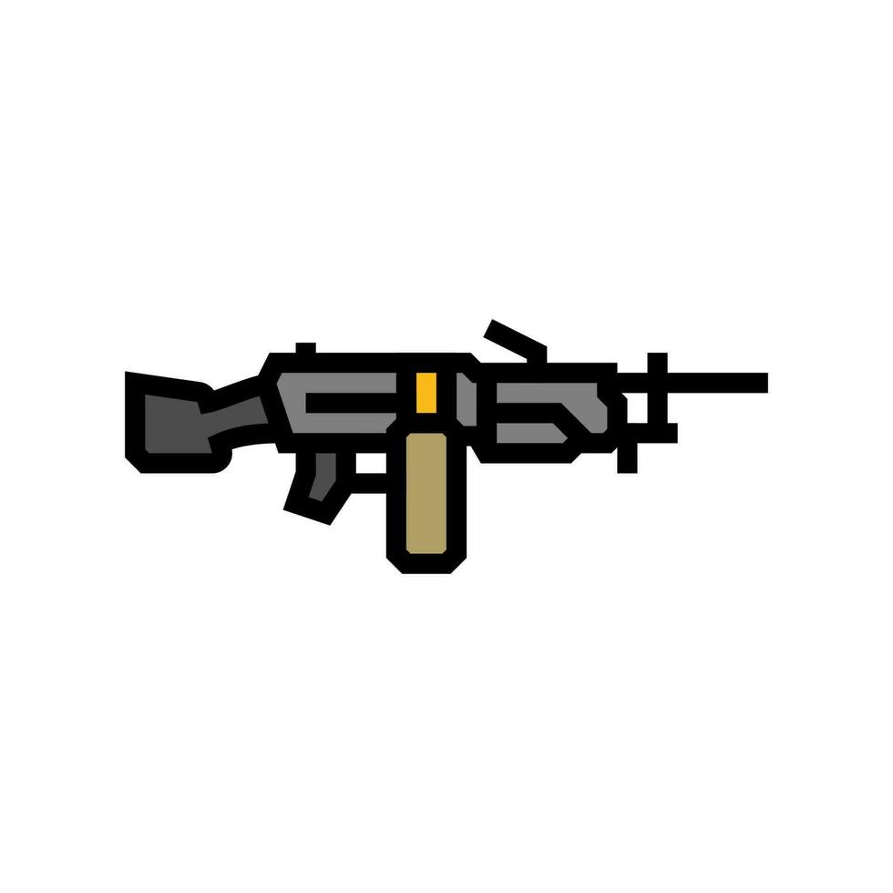 machine gun weapon military color icon vector illustration