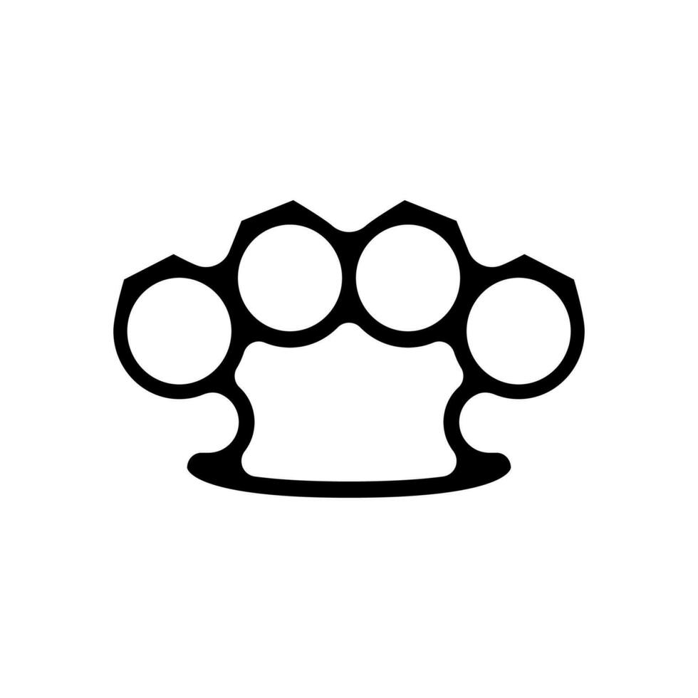 brass knuckles weapon military glyph icon vector illustration