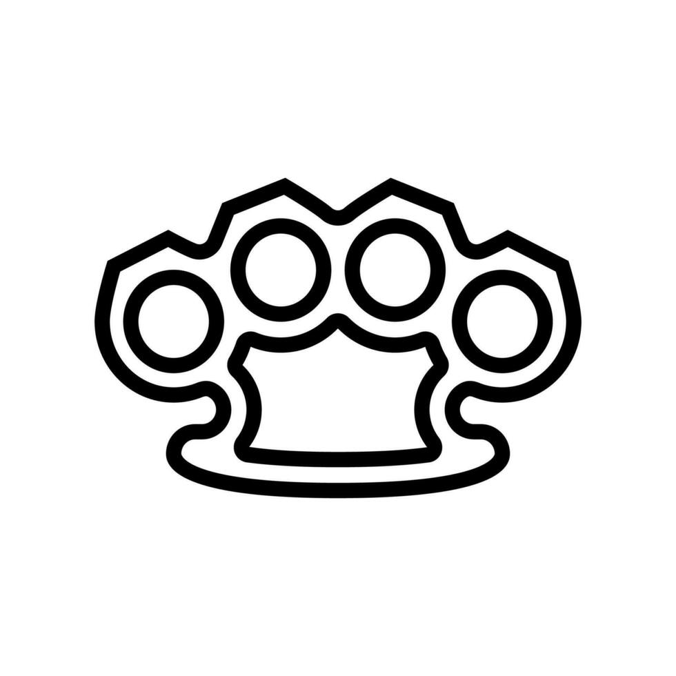 brass knuckles weapon military line icon vector illustration