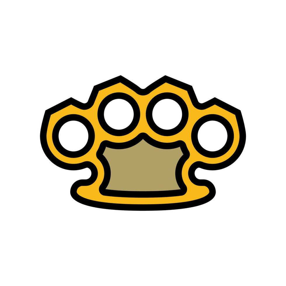 brass knuckles weapon military color icon vector illustration