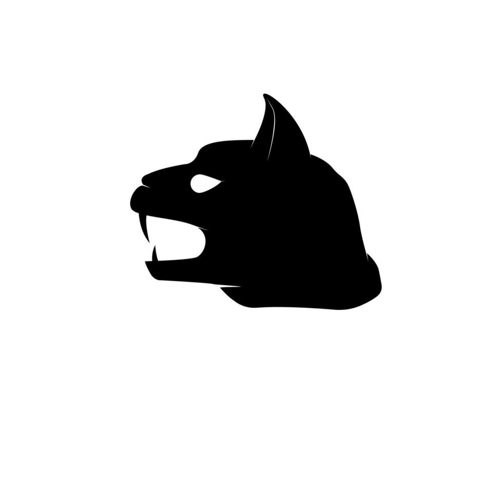Angry Black Witch Cat vector icon illustration