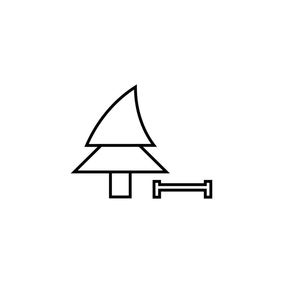 tree and bench vector icon illustration