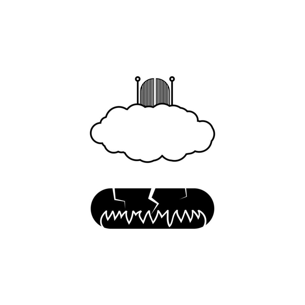 Cloud, heaven, earth, hell vector icon illustration