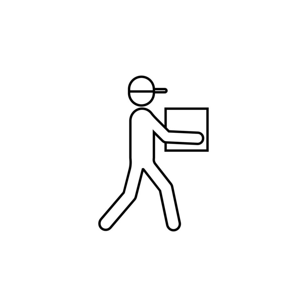 Postman with box vector icon illustration