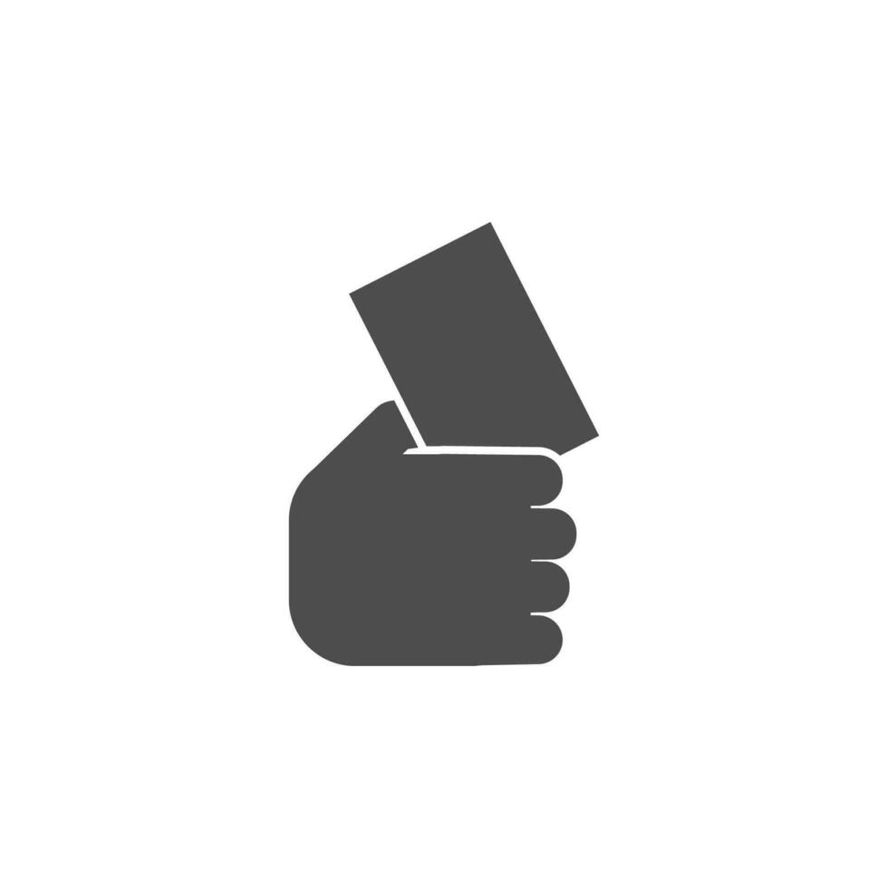 referee with a card vector icon illustration