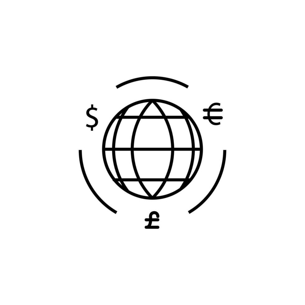 Globe with money cycle symbol vector icon illustration