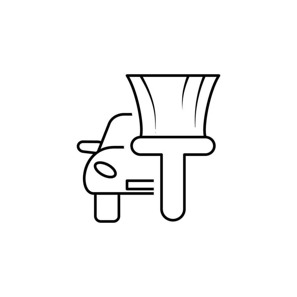 car and brush vector icon illustration