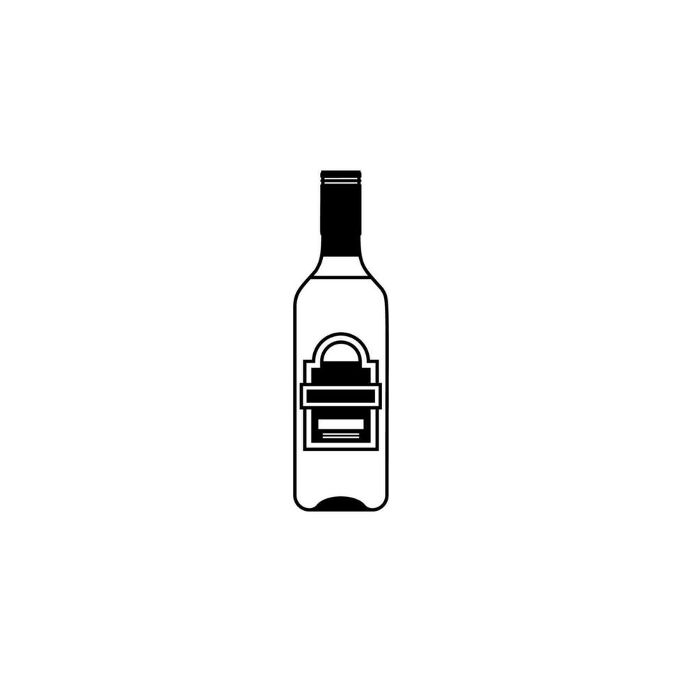 bottle of alcohol vector icon illustration