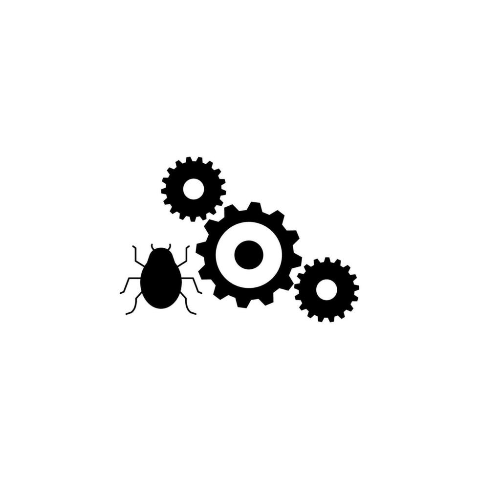 bug, gears vector icon illustration