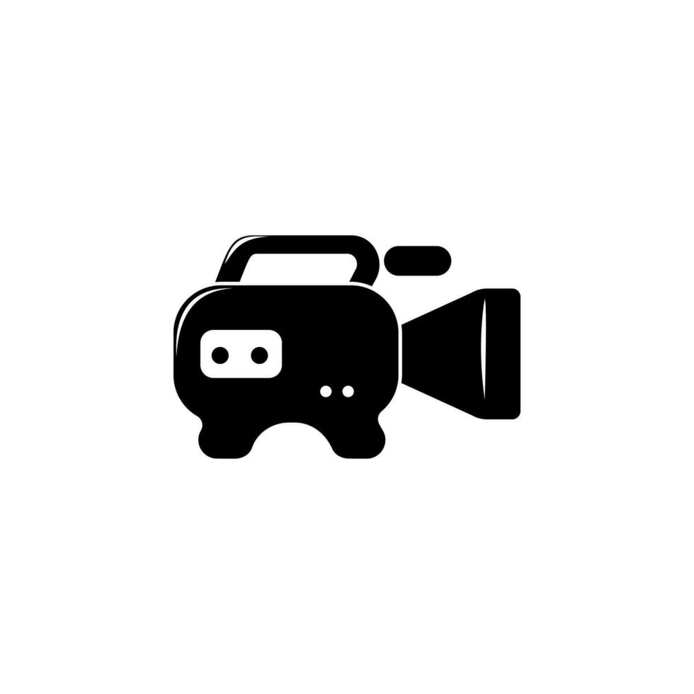 Camera with microphone vector icon illustration