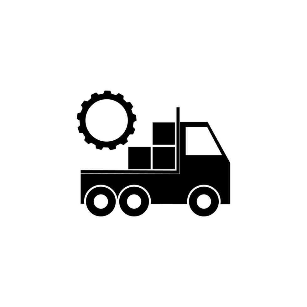 Delivery trucks, gear vector icon illustration