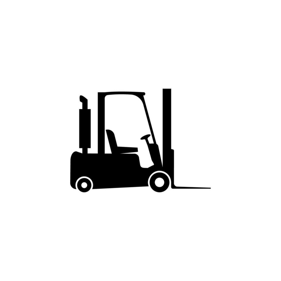 silhouette forklift vector icon illustration