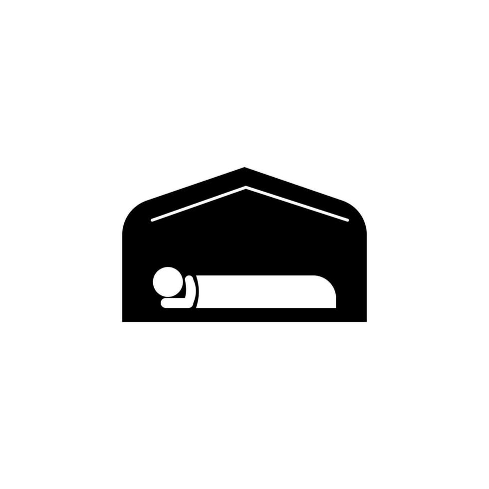 dormido en un tienda vector icono ilustración