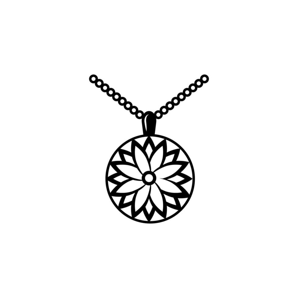 necklace flower vector icon illustration
