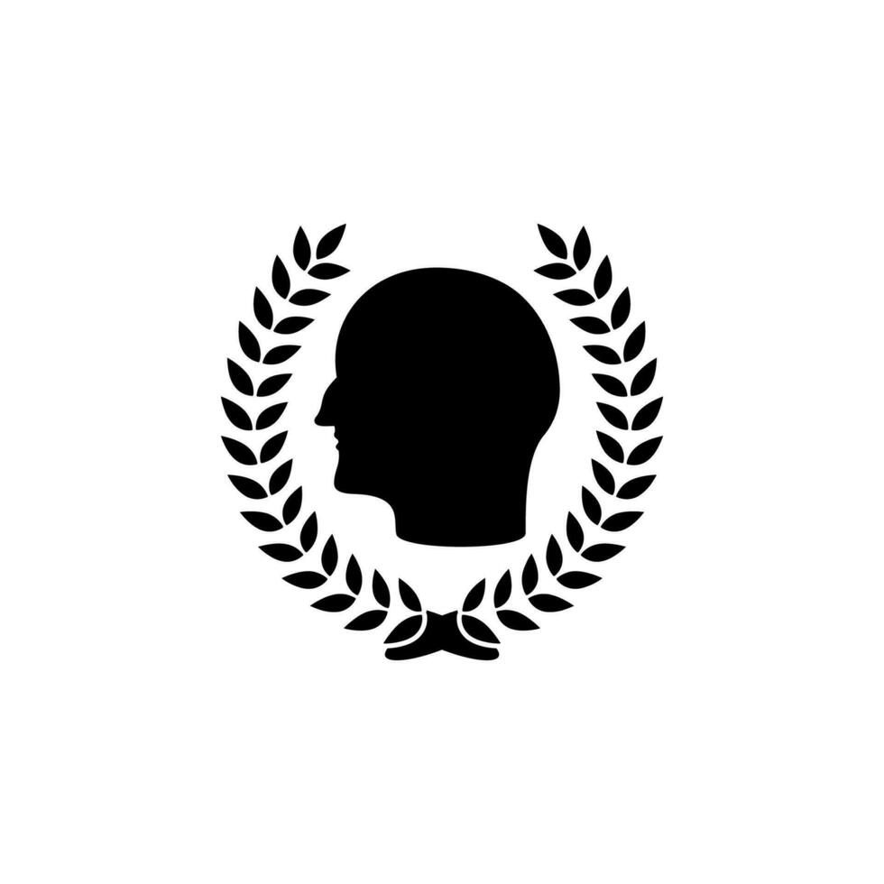 Wreath, head profile vector icon illustration