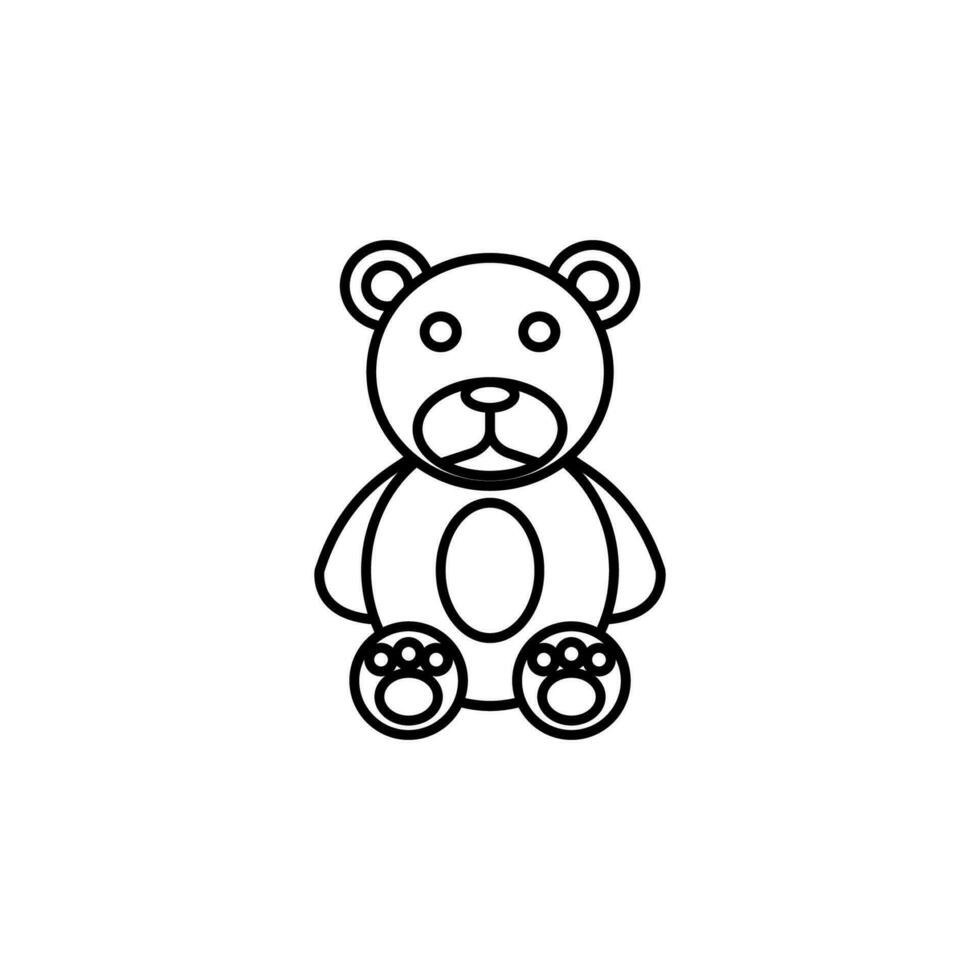 Cute teddy bear vector icon illustration