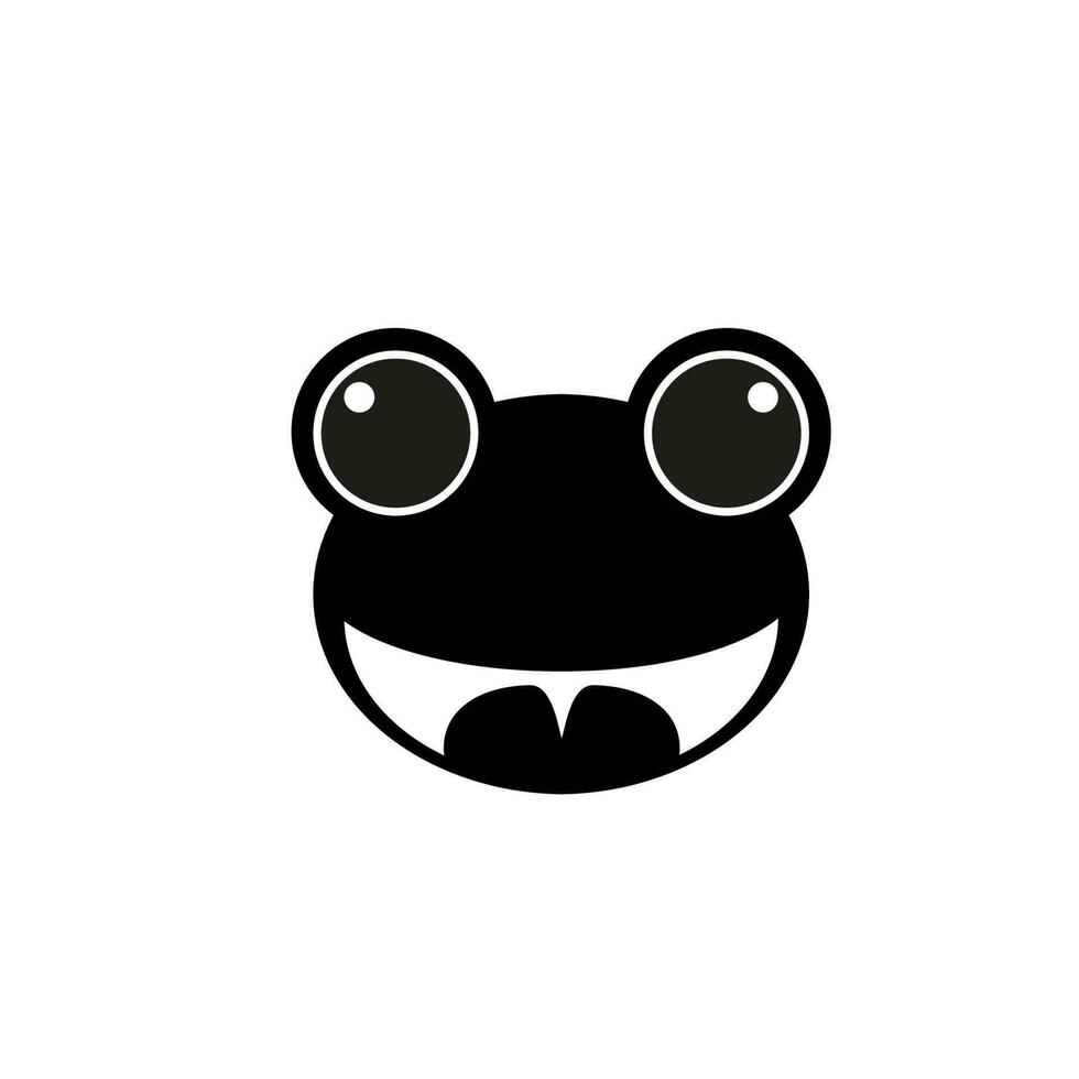 rana sonriente cara vector icono ilustración