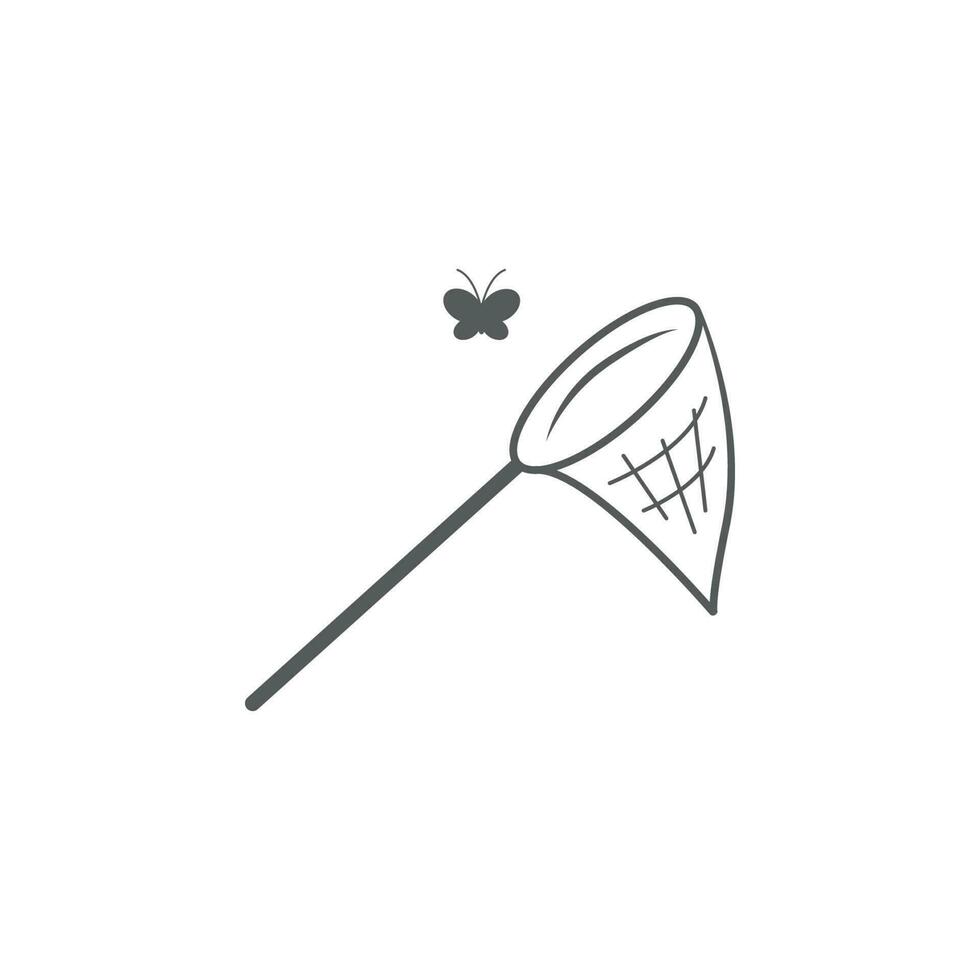 Butterfly net monochrome vector icon illustration