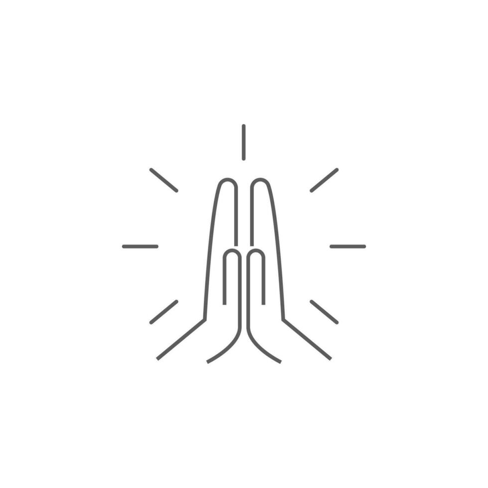 pleading hands vector icon illustration