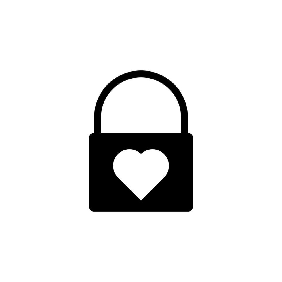 lock with a heart vector icon illustration