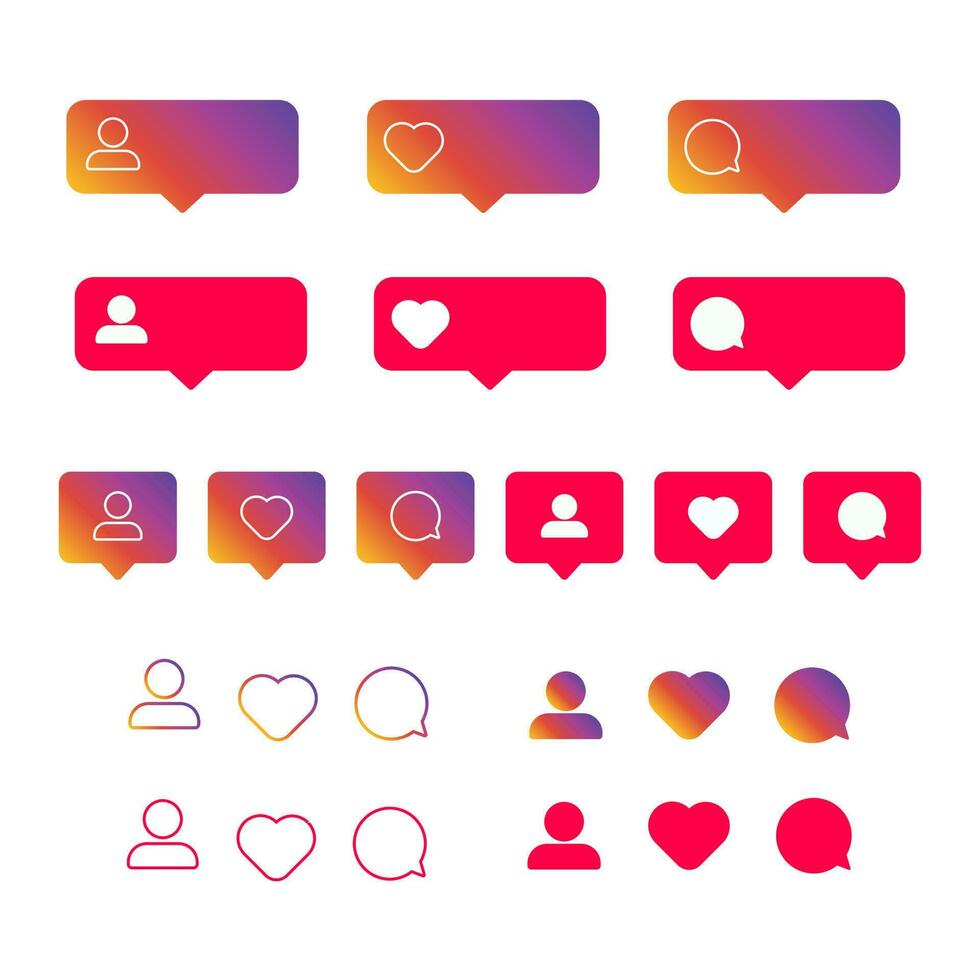 Like, comment, follower icons in the bubble. social media concept for interface. vector