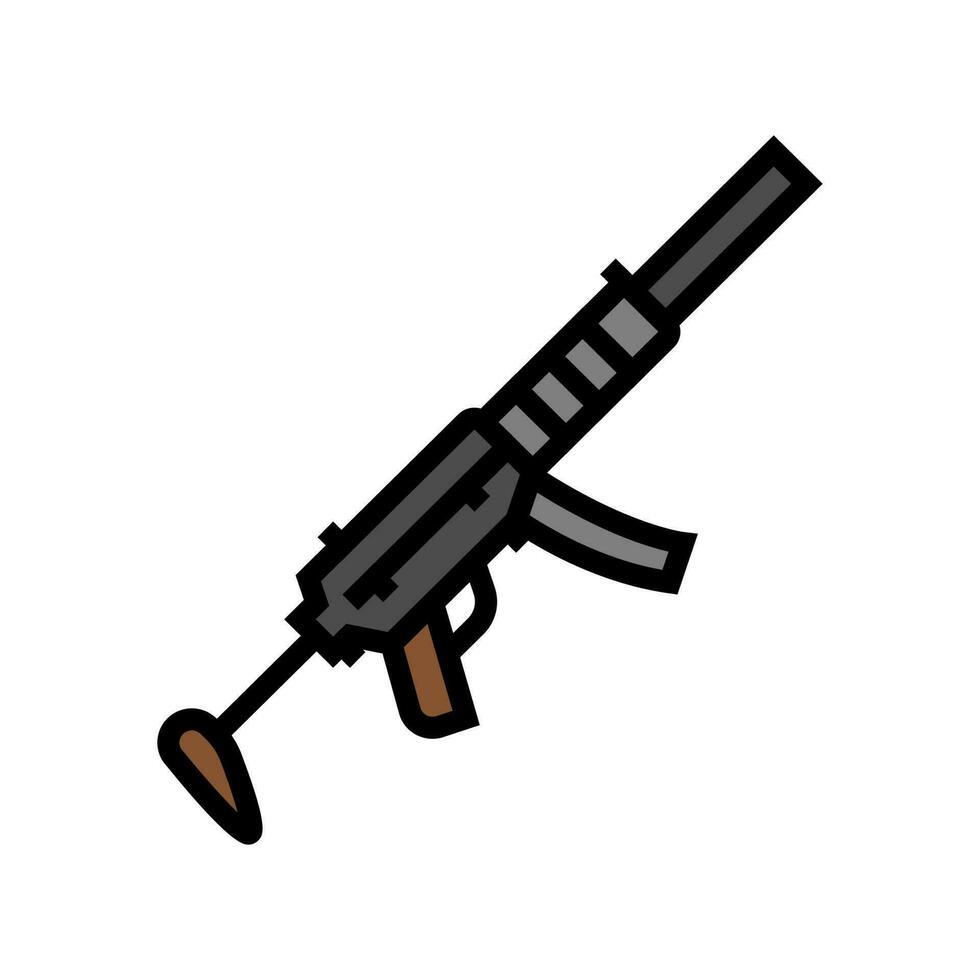 rifle arma guerra color icono vector ilustración