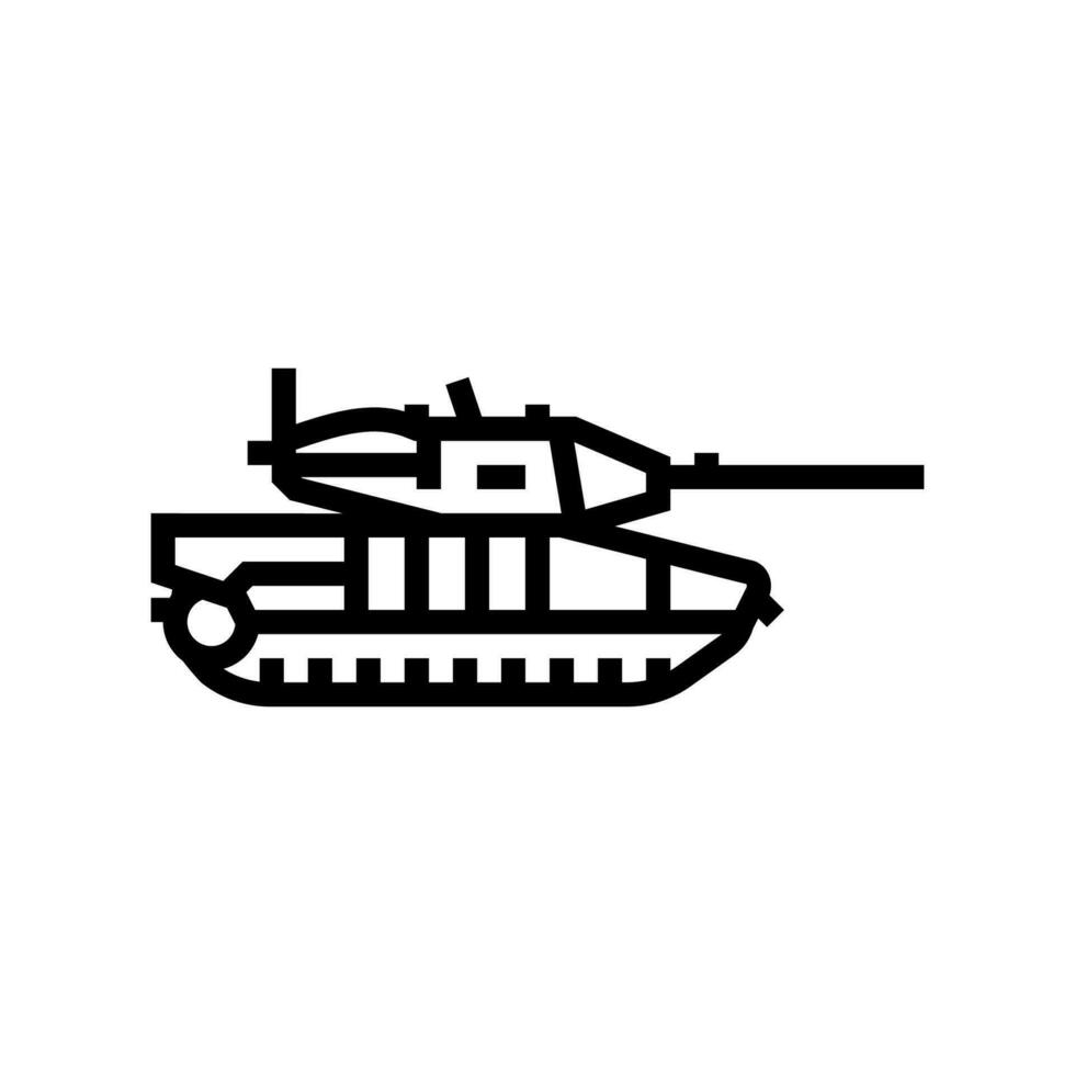 tank weapon war line icon vector illustration