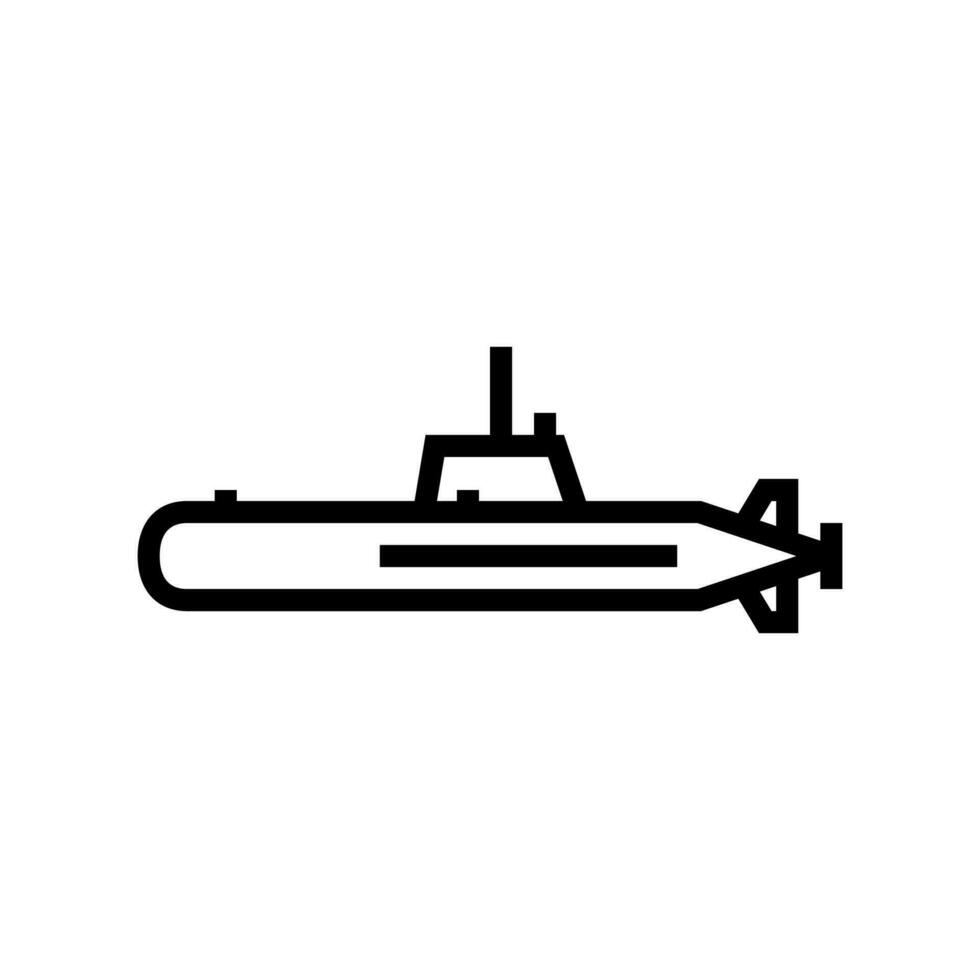 submarino arma guerra línea icono vector ilustración