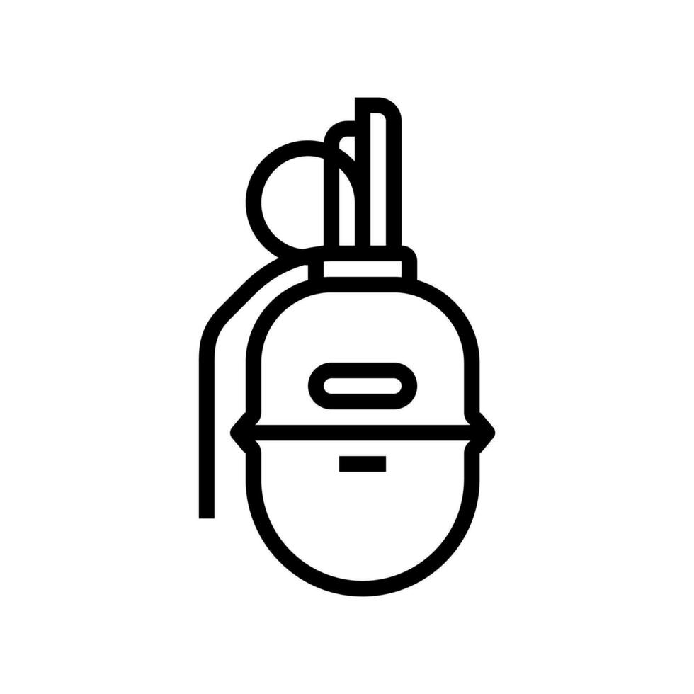 mano granada arma guerra línea icono vector ilustración