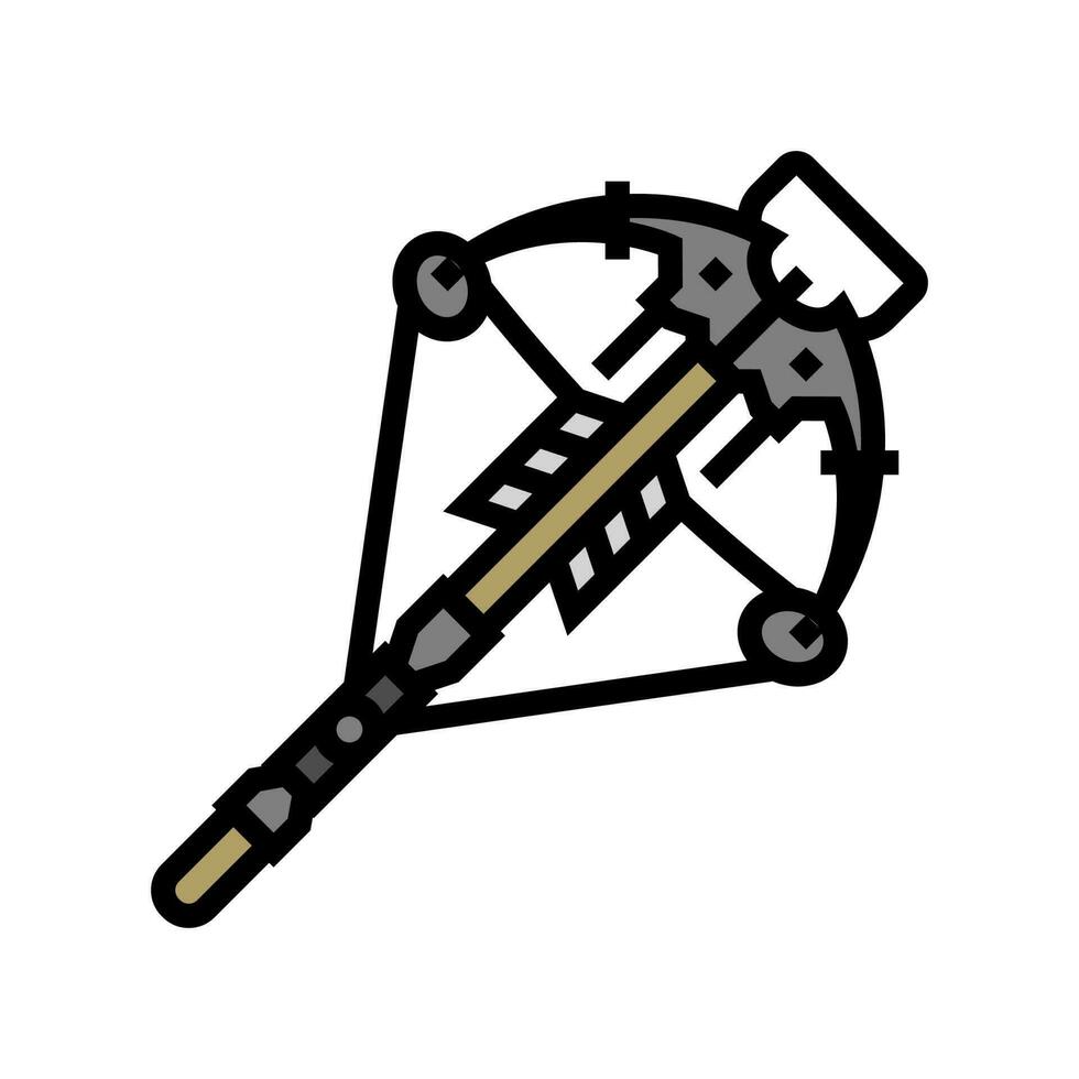 crossbow weapon military color icon vector illustration