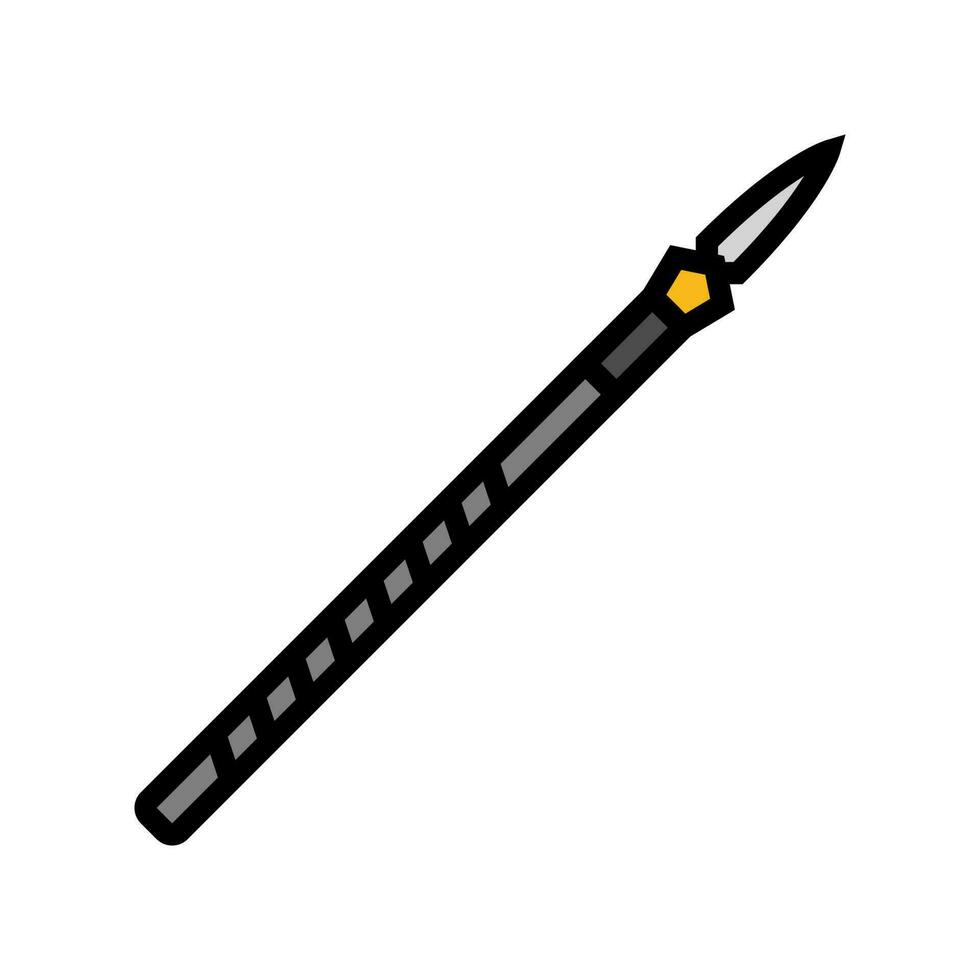 lanza arma militar color icono vector ilustración