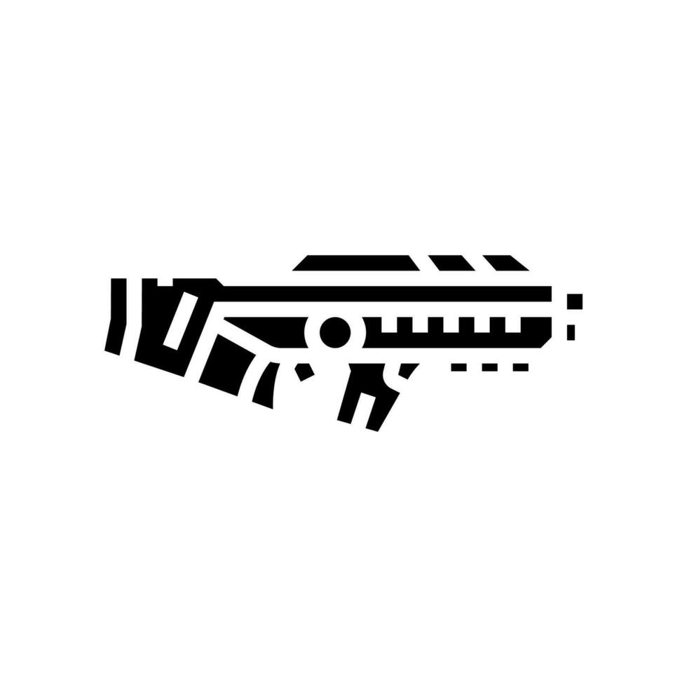 láser pistola arma militar glifo icono vector ilustración