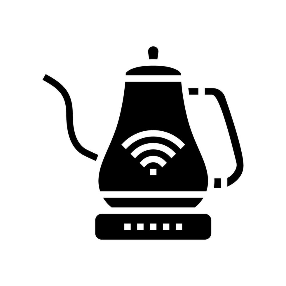 smart kettle home glyph icon vector illustration