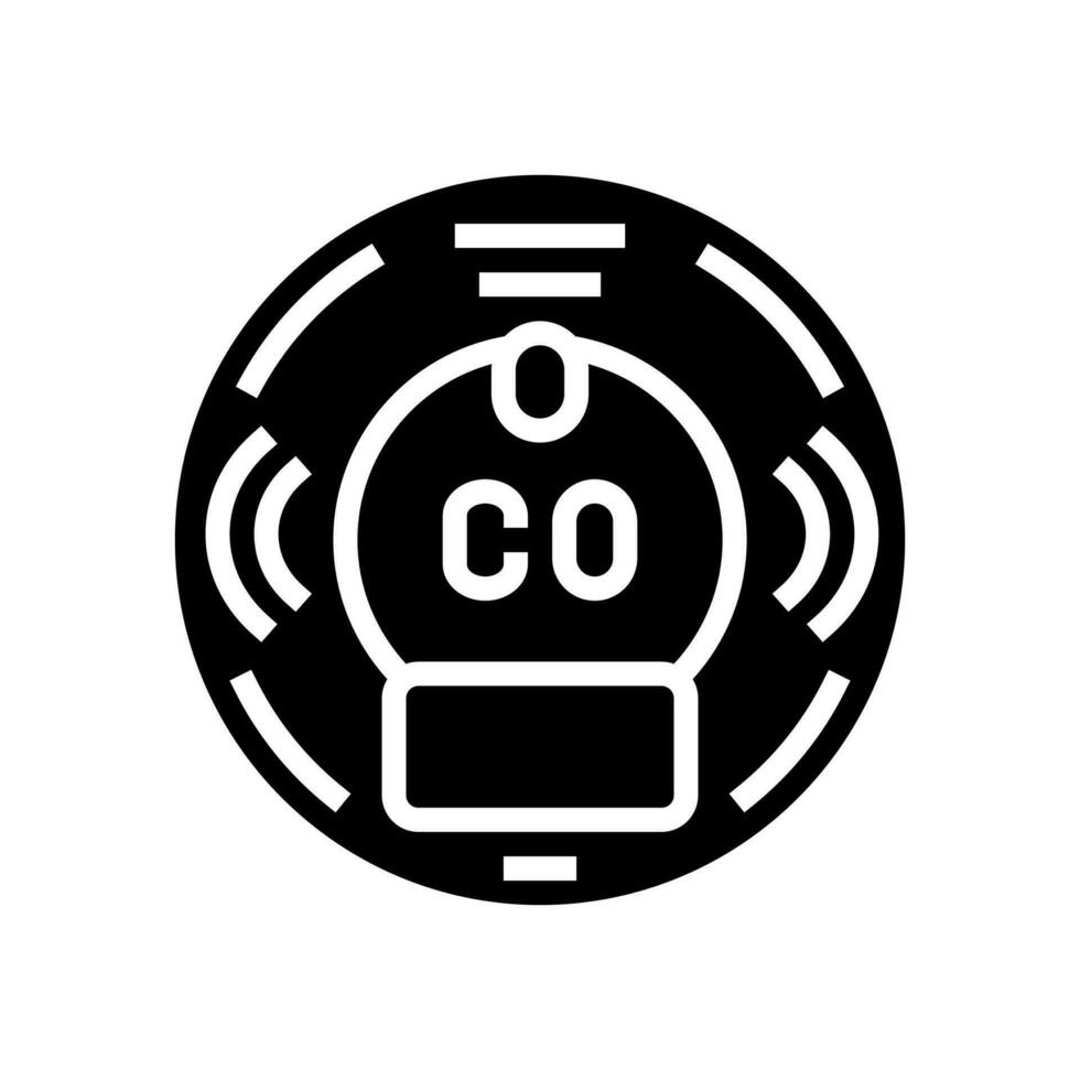 smart carbon monoxide detector home glyph icon vector illustration