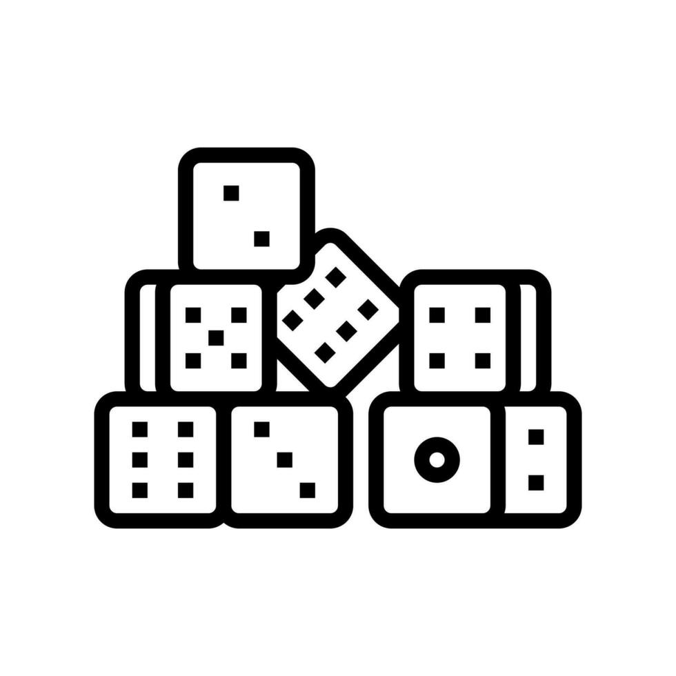 dice game board table line icon vector illustration