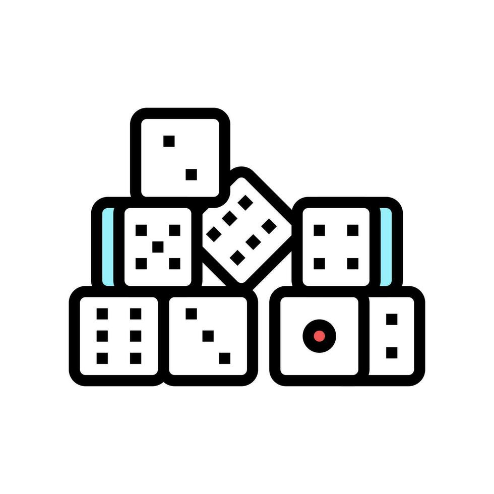 dice game board table color icon vector illustration