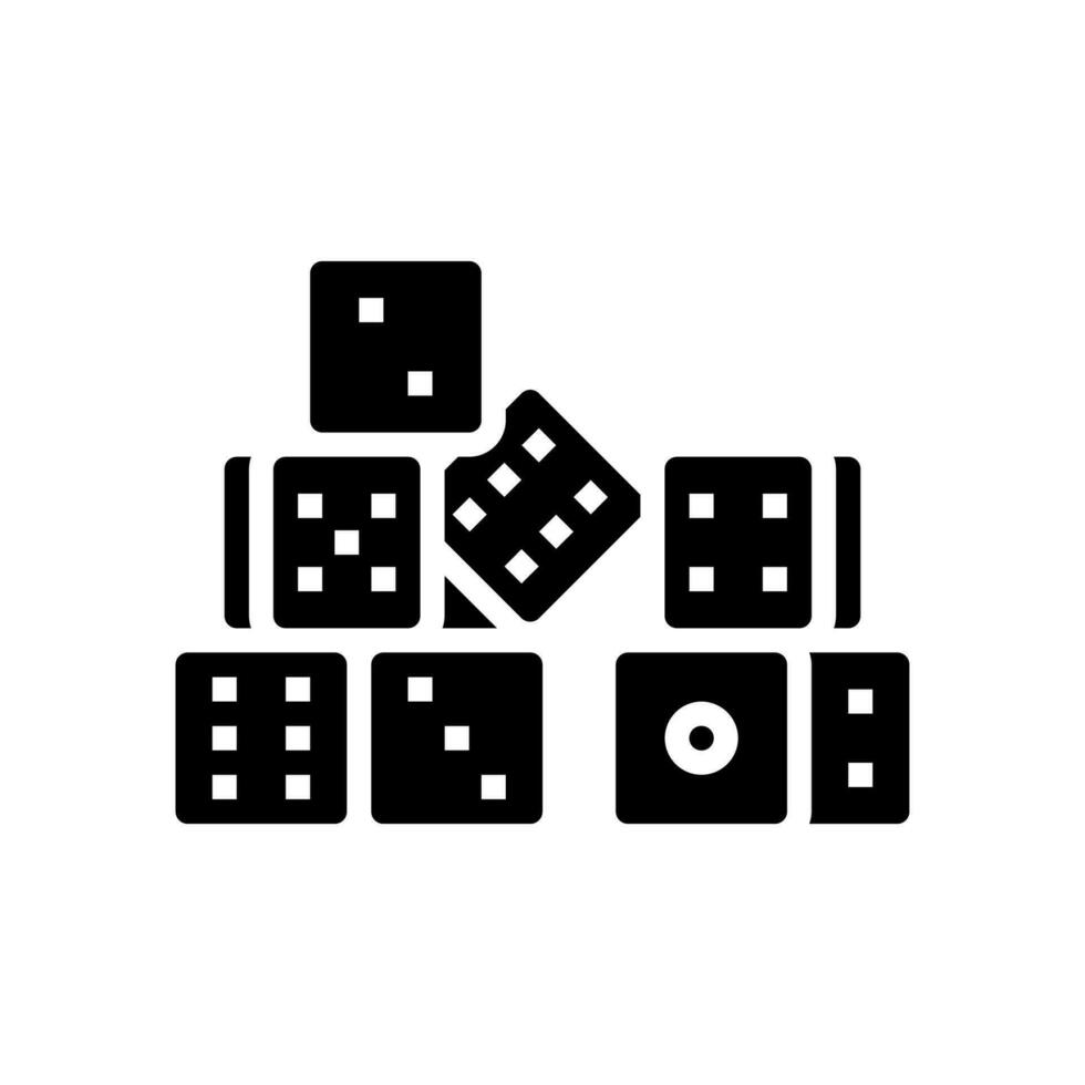 dice game board table glyph icon vector illustration