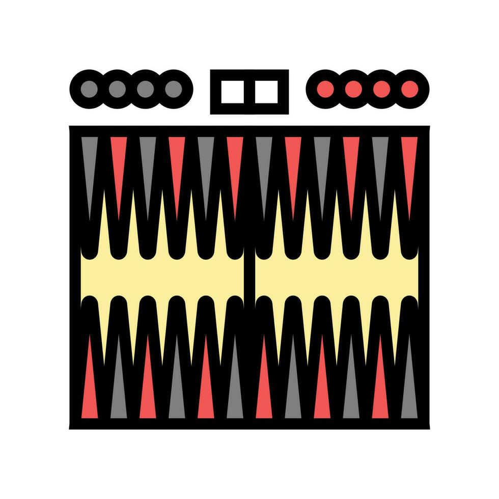 backgammon game board table color icon vector illustration